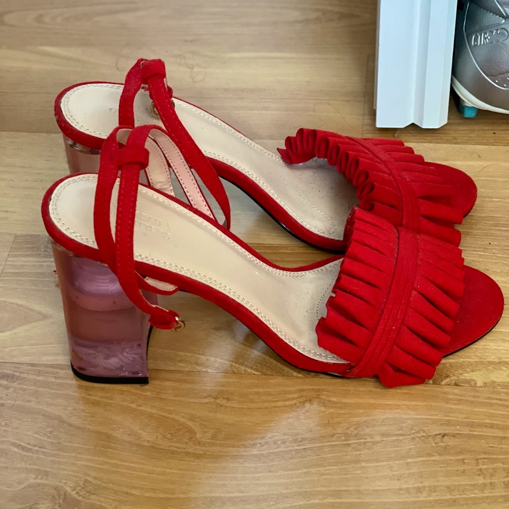 Red Ruffle Sandals - Picture 3 of 5